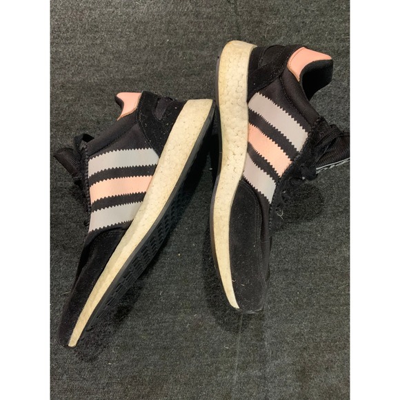 Adidas Iniki Runner Black Pink White Stripes Casual Sneakers Shoes Women's 9.5 - Picture 2 of 5